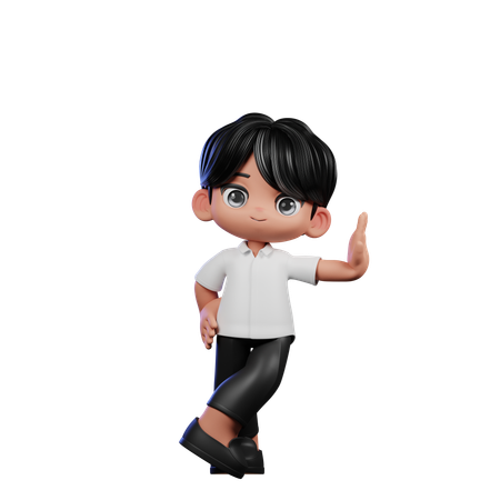 Cute Boy Giving Acting Cool Pose  3D Illustration