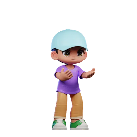 Cute Boy Giving Angry Pose  3D Illustration