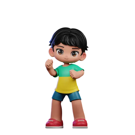 Cute Boy Giving Congrats Pose  3D Illustration