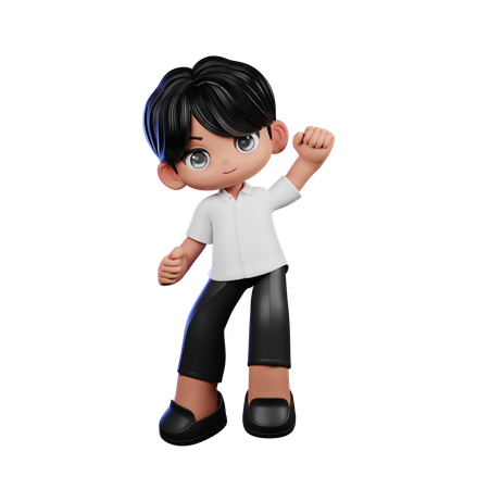 Cute Boy Giving Congrats Pose  3D Illustration