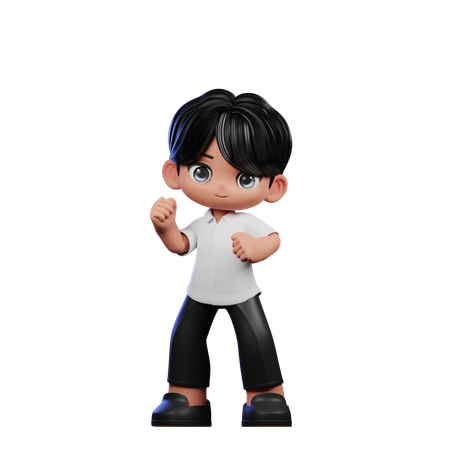 Cute Boy Giving Congrats Pose  3D Illustration