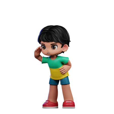 Cute Boy Giving Looking Pose  3D Illustration