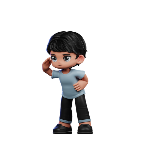 Cute Boy Giving Looking Pose  3D Illustration