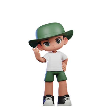 Cute Boy Giving Love Sign Pose  3D Illustration