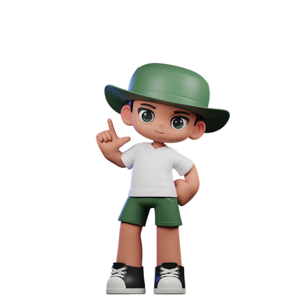 Cute Boy Giving Standing Pose  3D Illustration