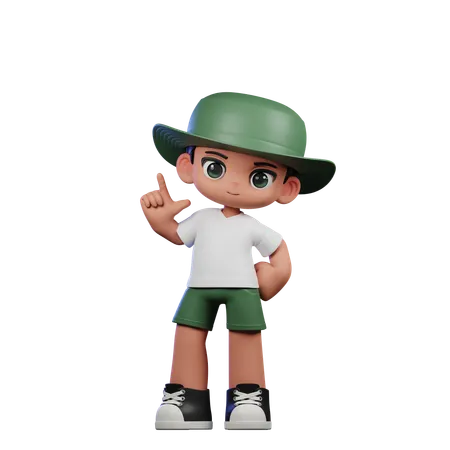 Cute Boy Giving Standing Pose  3D Illustration