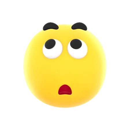 Cute Confused Emoji  3D Icon