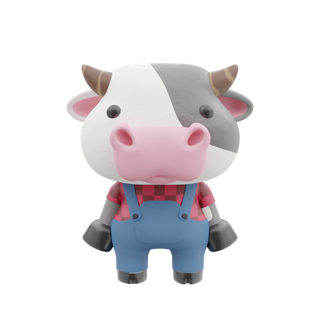 Cute Cow  3D Illustration