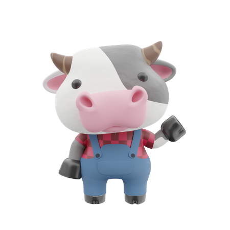 Cute Cow  3D Illustration