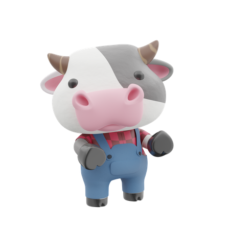 Cute Cow  3D Illustration