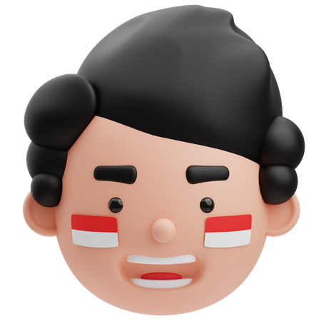 Cute Mature Indonesian Avatar  3D Illustration