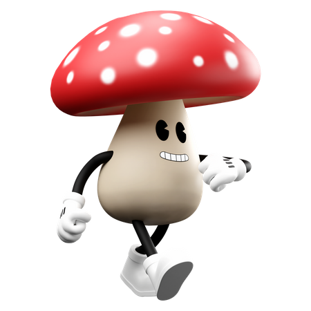 Cute Mushroom walking  3D Emoji