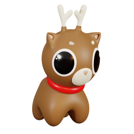 Cute Reindeer  3D Icon