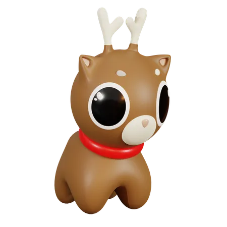 Cute Reindeer  3D Icon