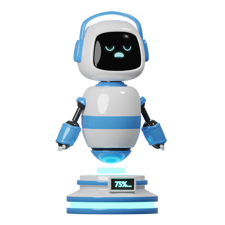 Cute Robot Charging  3D Icon