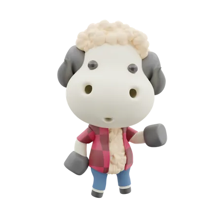 Cute Sheep  3D Illustration