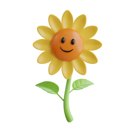 Cute Sunflower  3D Icon