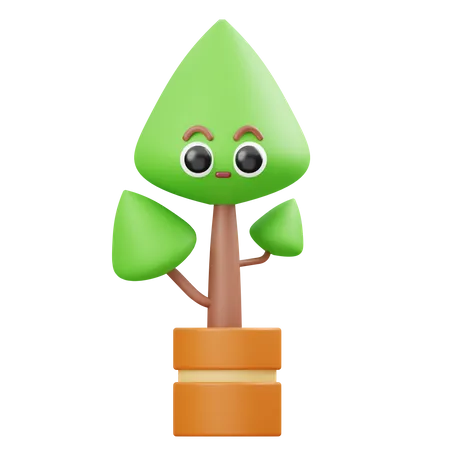 Cute Tree  3D Illustration