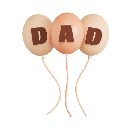 Dad Balloon  3D Icon