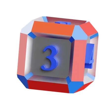 Cara de dados 3  3D Icon