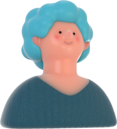 Dama de pelo rizado  3D Illustration