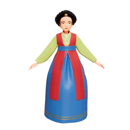 Dama surcoreana  3D Illustration