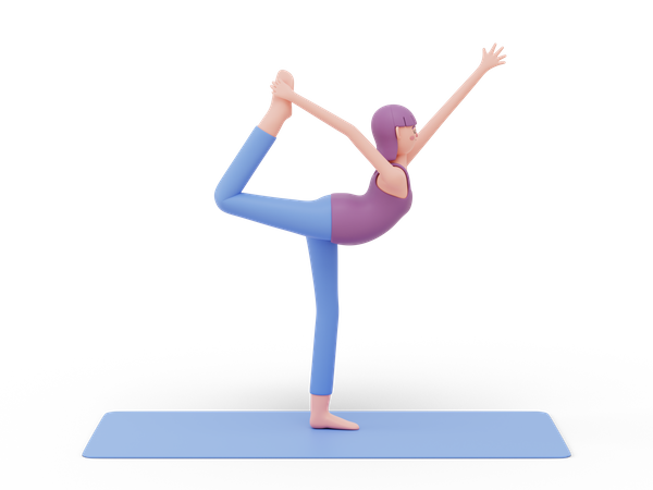 Dancer Yoga Pose  3D Illustration