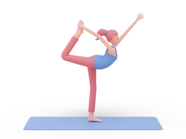 Dancer Yoga Pose  3D Illustration