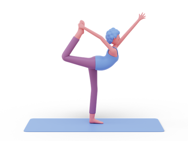 Dancer Yoga Pose  3D Illustration