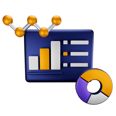 Data analysis  3D Illustration