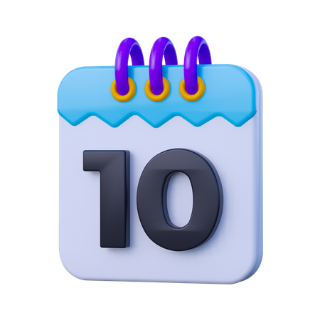 Date 10  3D Icon