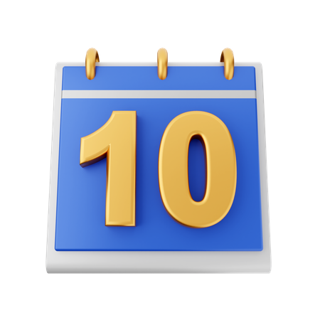 Date 10  3D Icon