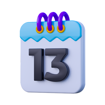 Date 13  3D Icon