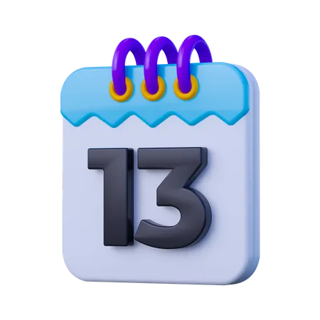 Date 13  3D Icon