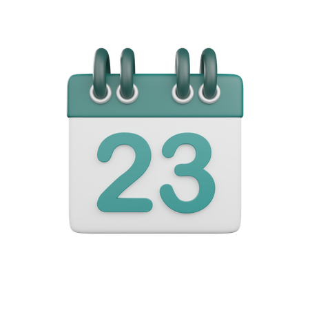 Date 23  3D Icon