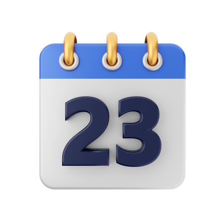 Date 23  3D Icon