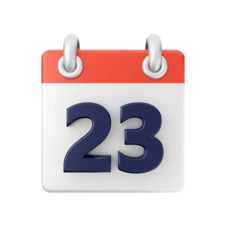 Date 23  3D Icon