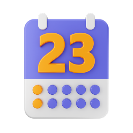 Date 23  3D Icon