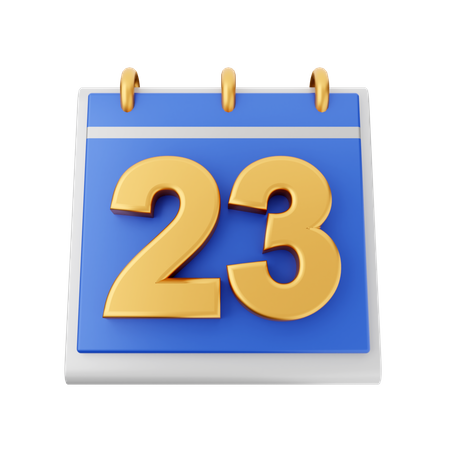 Date 23  3D Icon