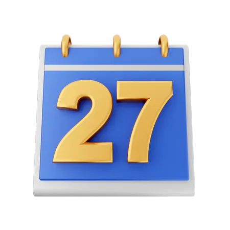 Date 27  3D Icon