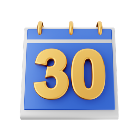 Date 30  3D Icon