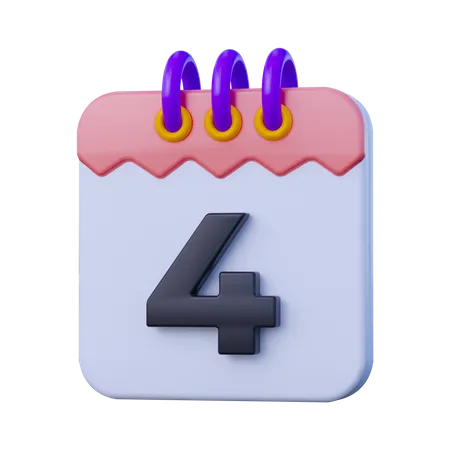 Date 4  3D Icon