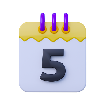 Date 5  3D Icon