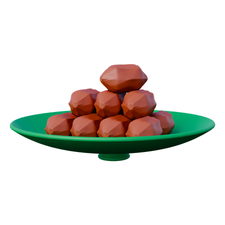 Dates Fruit Bowl  3D Icon