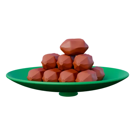 Dates Fruit Bowl  3D Icon