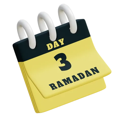 Day 3 Ramadan calendar  3D Illustration