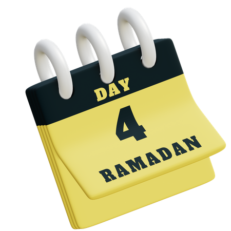 Day 4 Ramadan calendar  3D Illustration