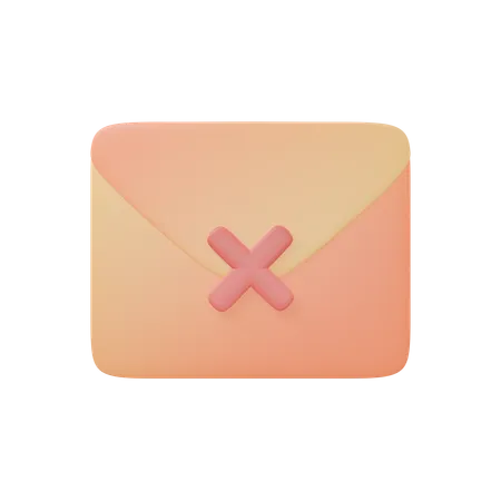 Delete Mail  3D Icon