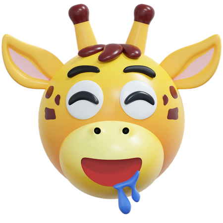 Delicioso emoticon de jirafa  3D Icon