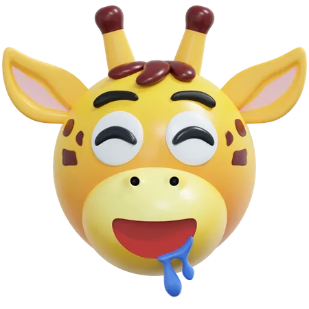 Delicioso emoticon de jirafa  3D Icon